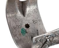 Navajo and Apache Heavily Stamped Sterling Silver and Ingot Cuff Bracelets