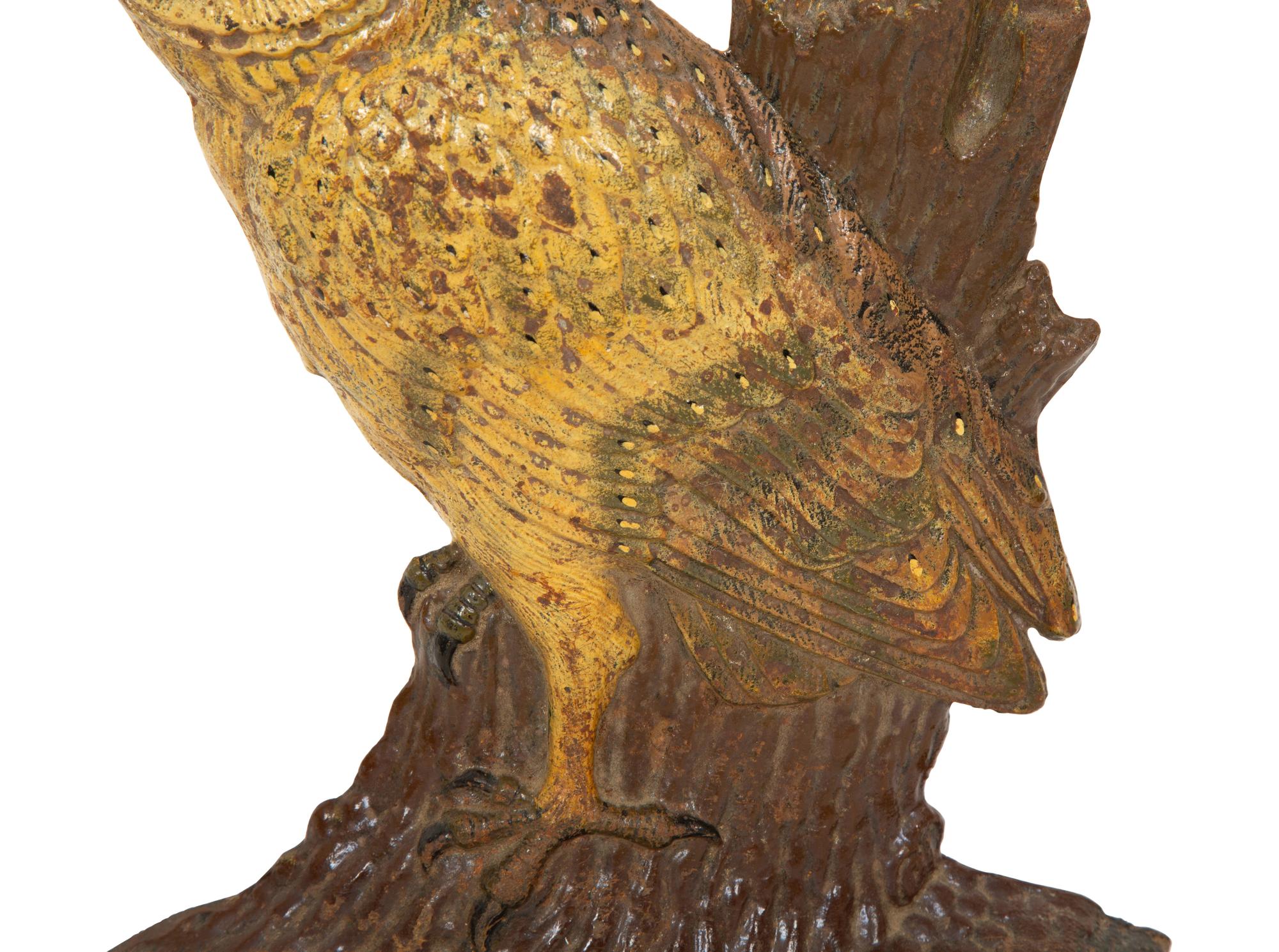 A Painted Cast Iron Owl Doorstop