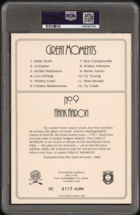 A Hank Aaron Signed Autograph Perez Steele Great Moments Postcard (PSA 9 AUTO)