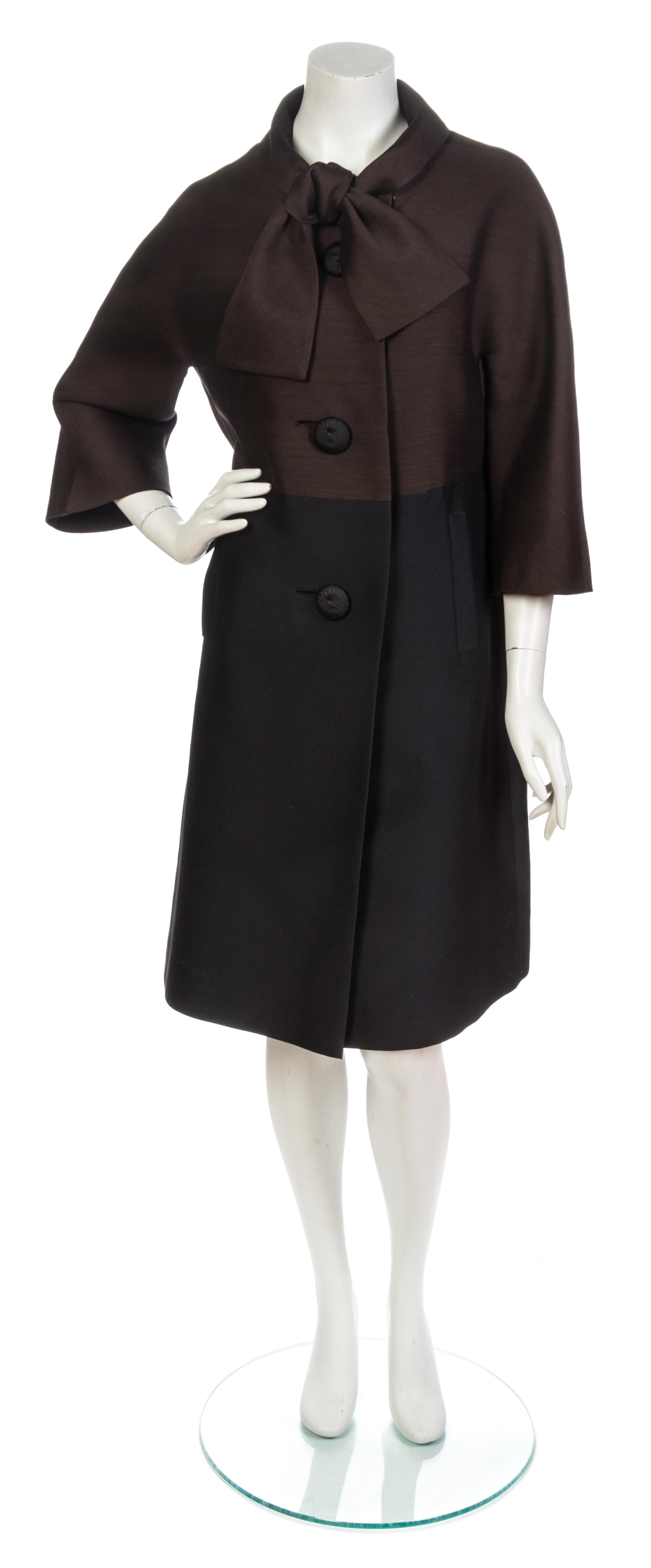 Brown and Black Colorblock Coat,