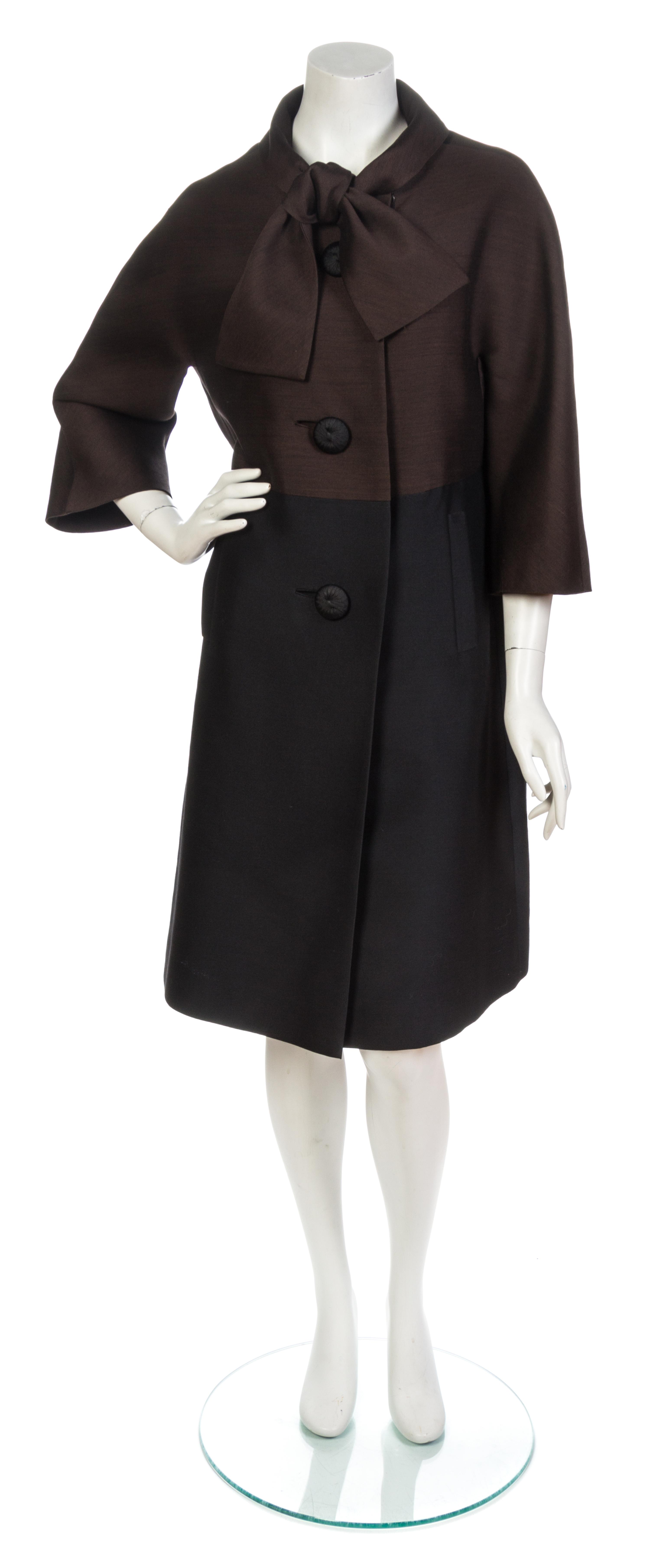 Brown and Black Colorblock Coat,