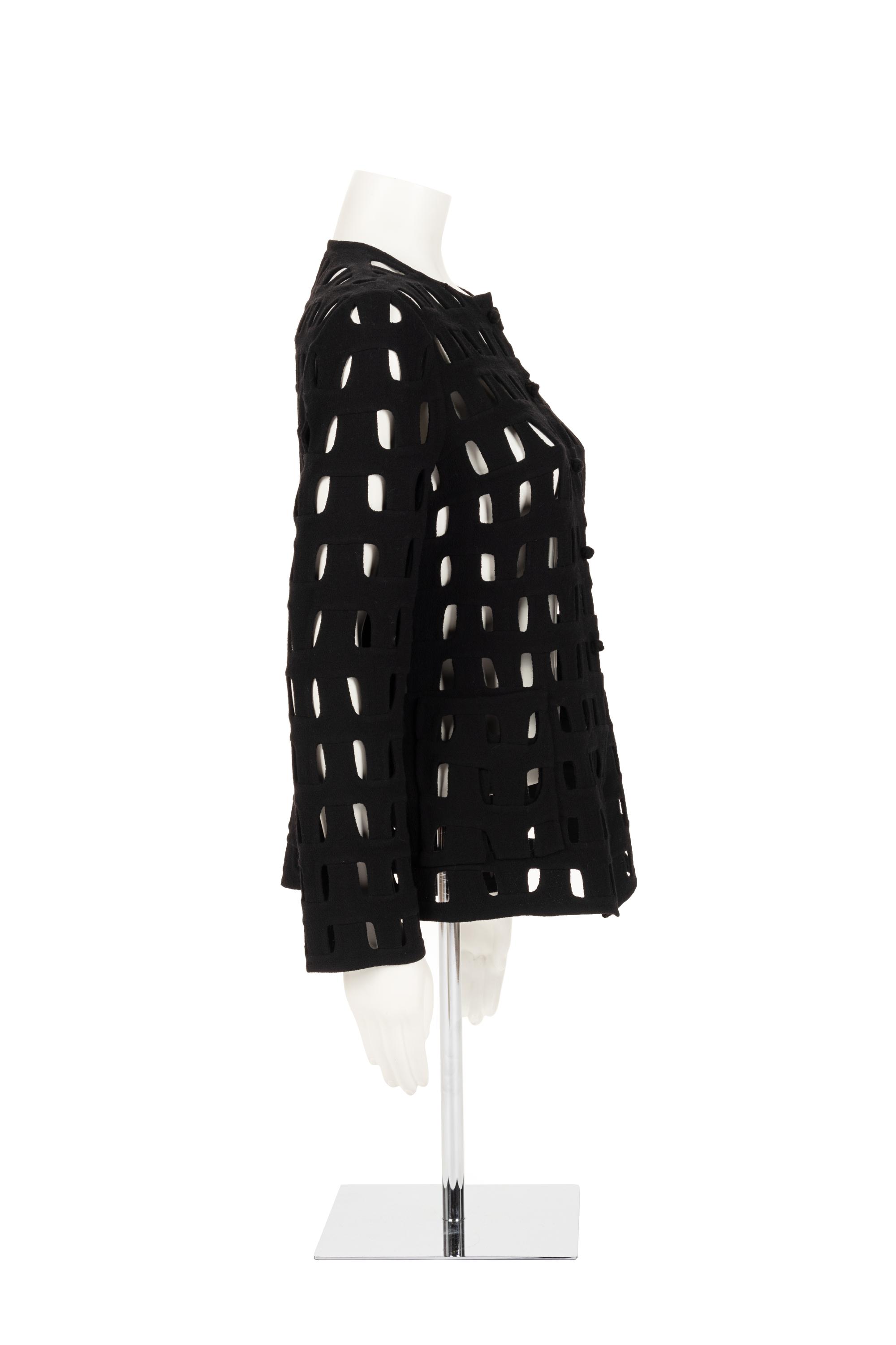 Ralph Rucci Wool Crepe Open Work Design Jacket