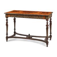 A Louis XVI Style Gilt Bronze Mounted Marquetry Table