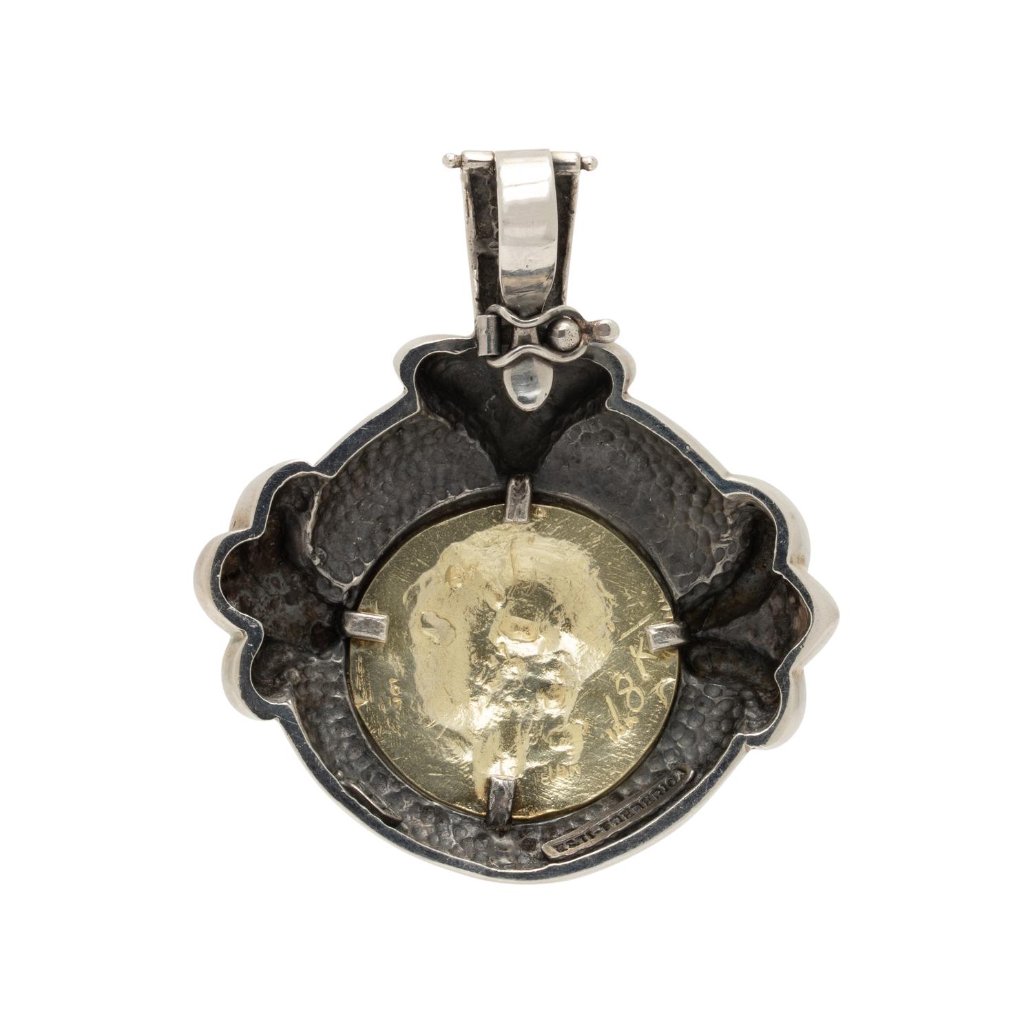 ESTI FREDERICA, SILVER AND YELLOW GOLD PENDANT