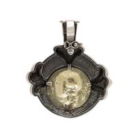 ESTI FREDERICA, SILVER AND YELLOW GOLD PENDANT
