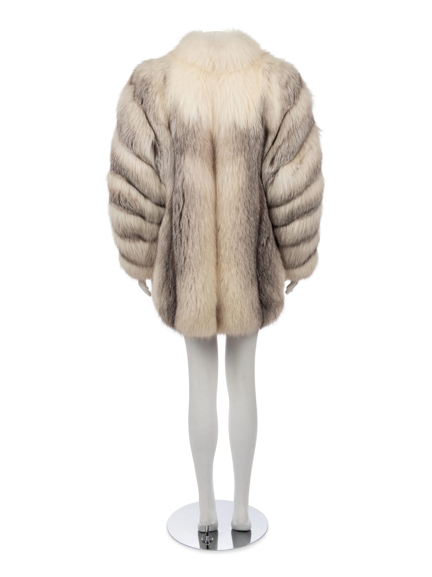 Yves Saint Laurent Gray Fox Coat, 1980s