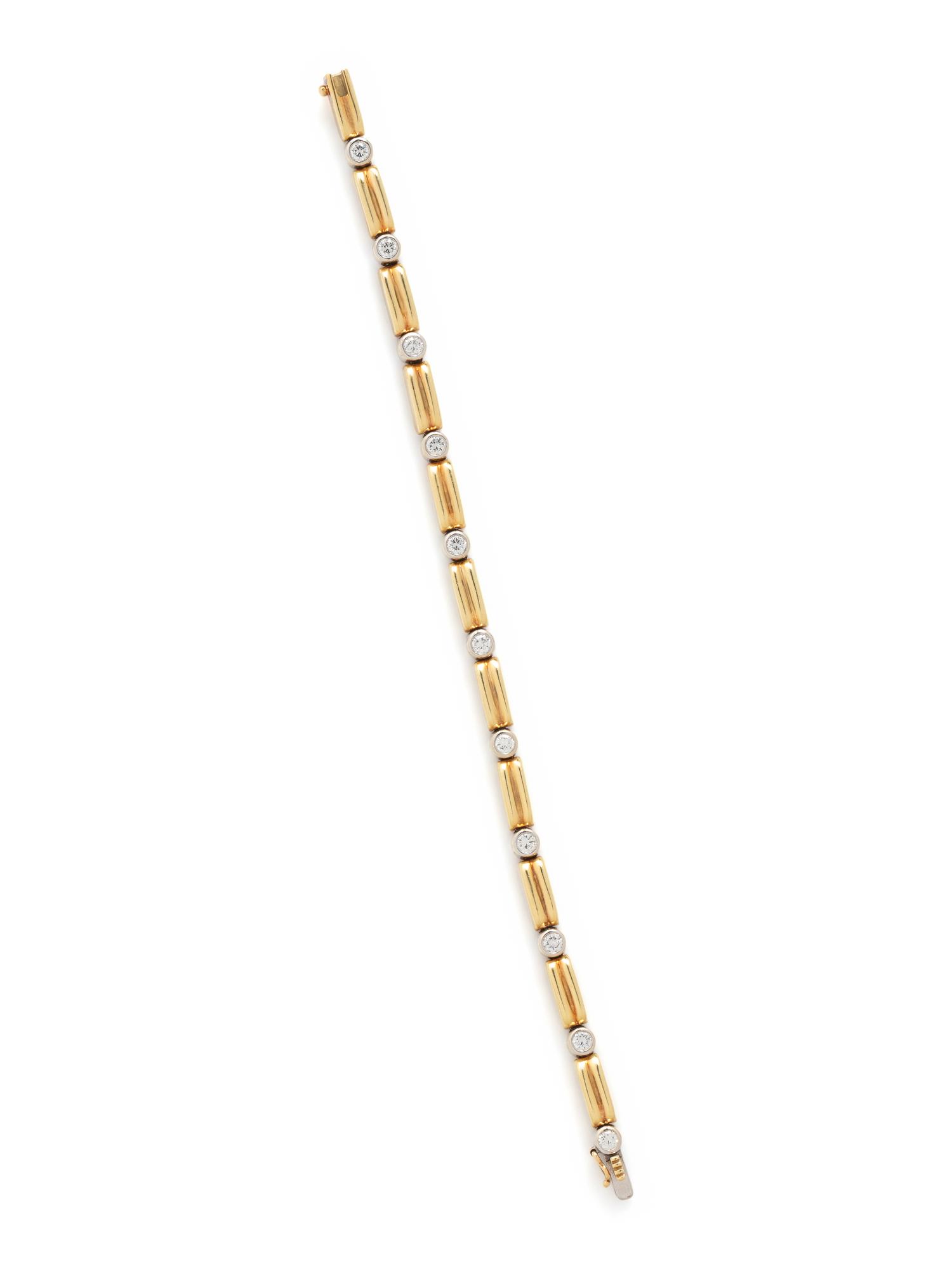 BICOLOR GOLD AND DIAMOND BRACELET