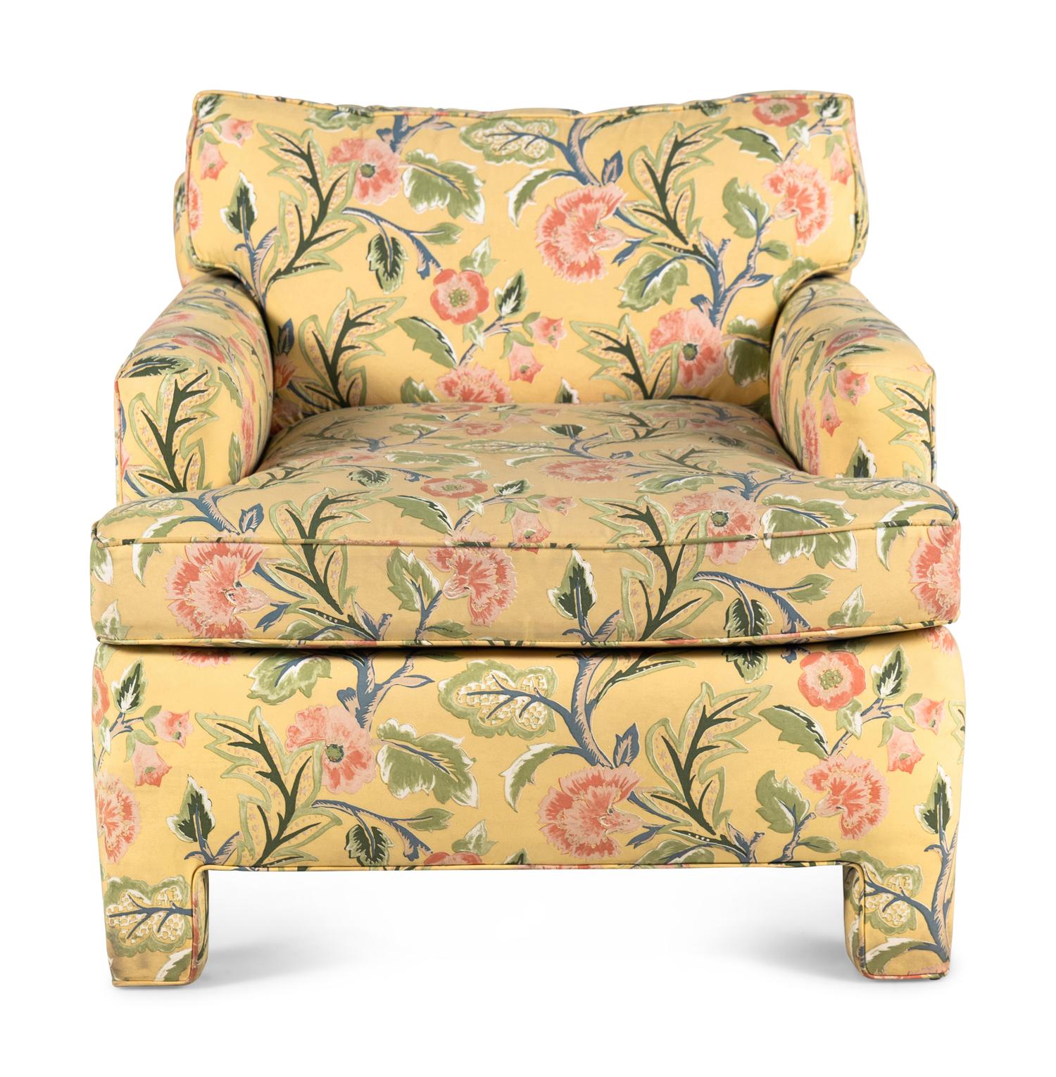A Floral Upholstered Armchair