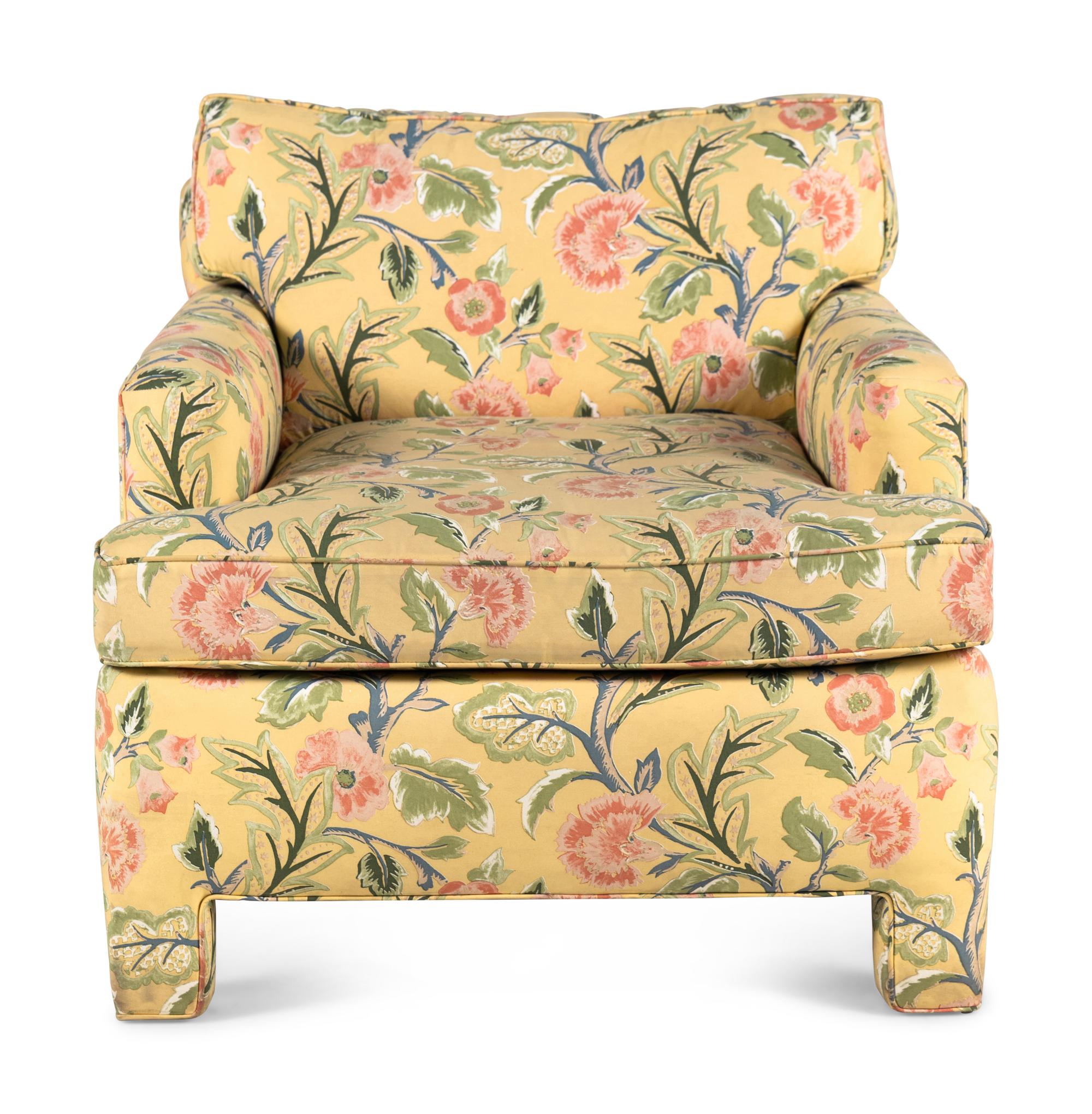A Floral Upholstered Armchair