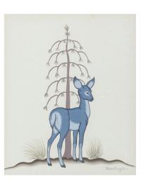Blue Deer + Tree