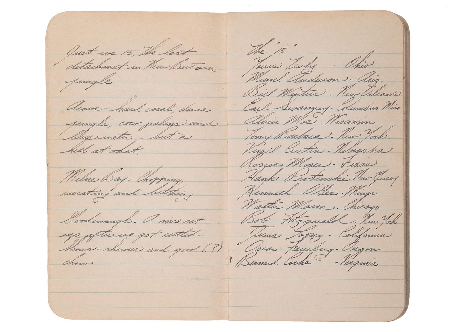 [WWII]. Diary and ephemera archive of Emerson J. Duricky, 3rd Brigade Army, Amphibious.