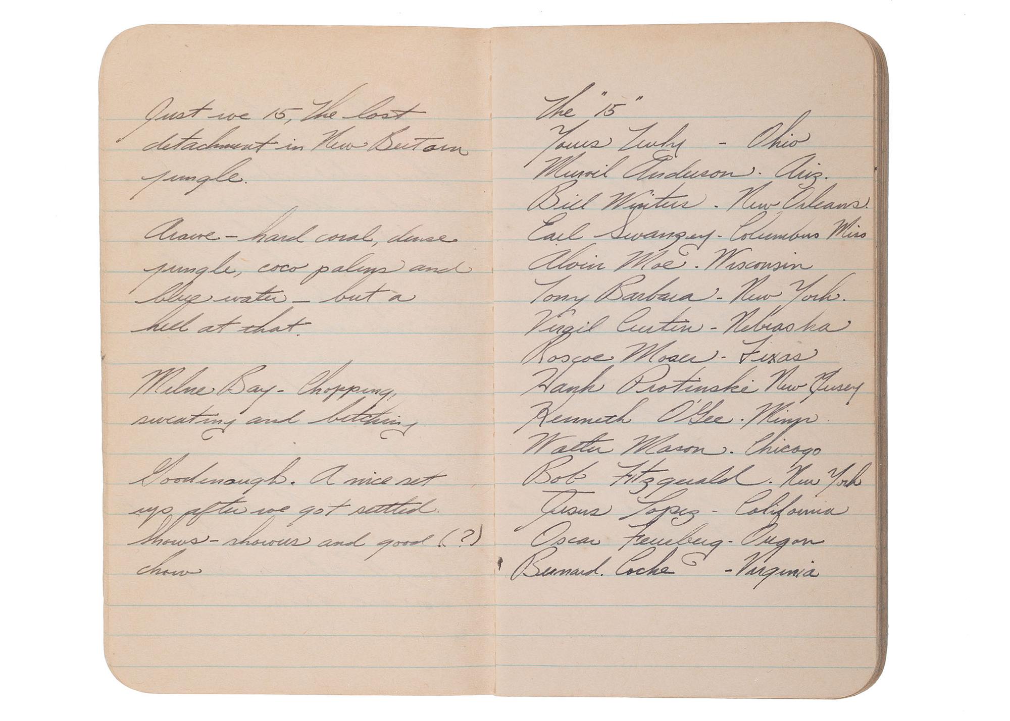 [WWII]. Diary and ephemera archive of Emerson J. Duricky, 3rd Brigade Army, Amphibious.