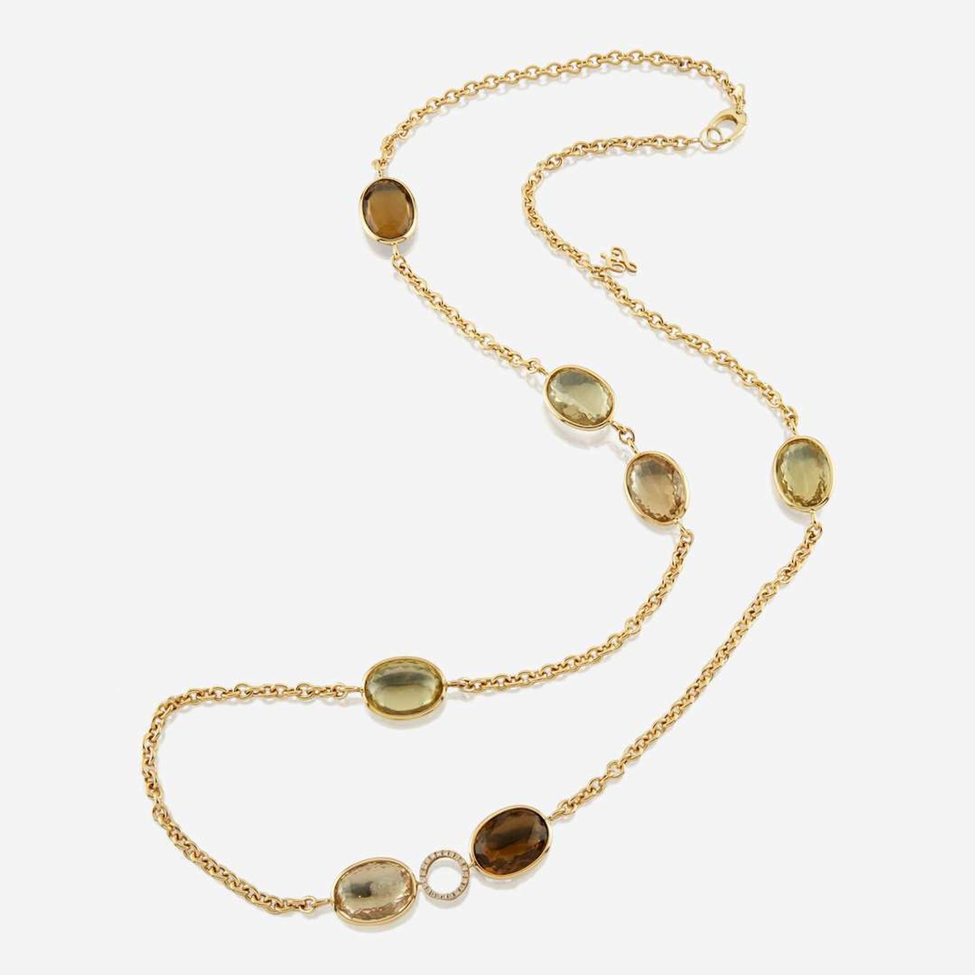 A citrine, diamond, and gold necklace, Zoccai