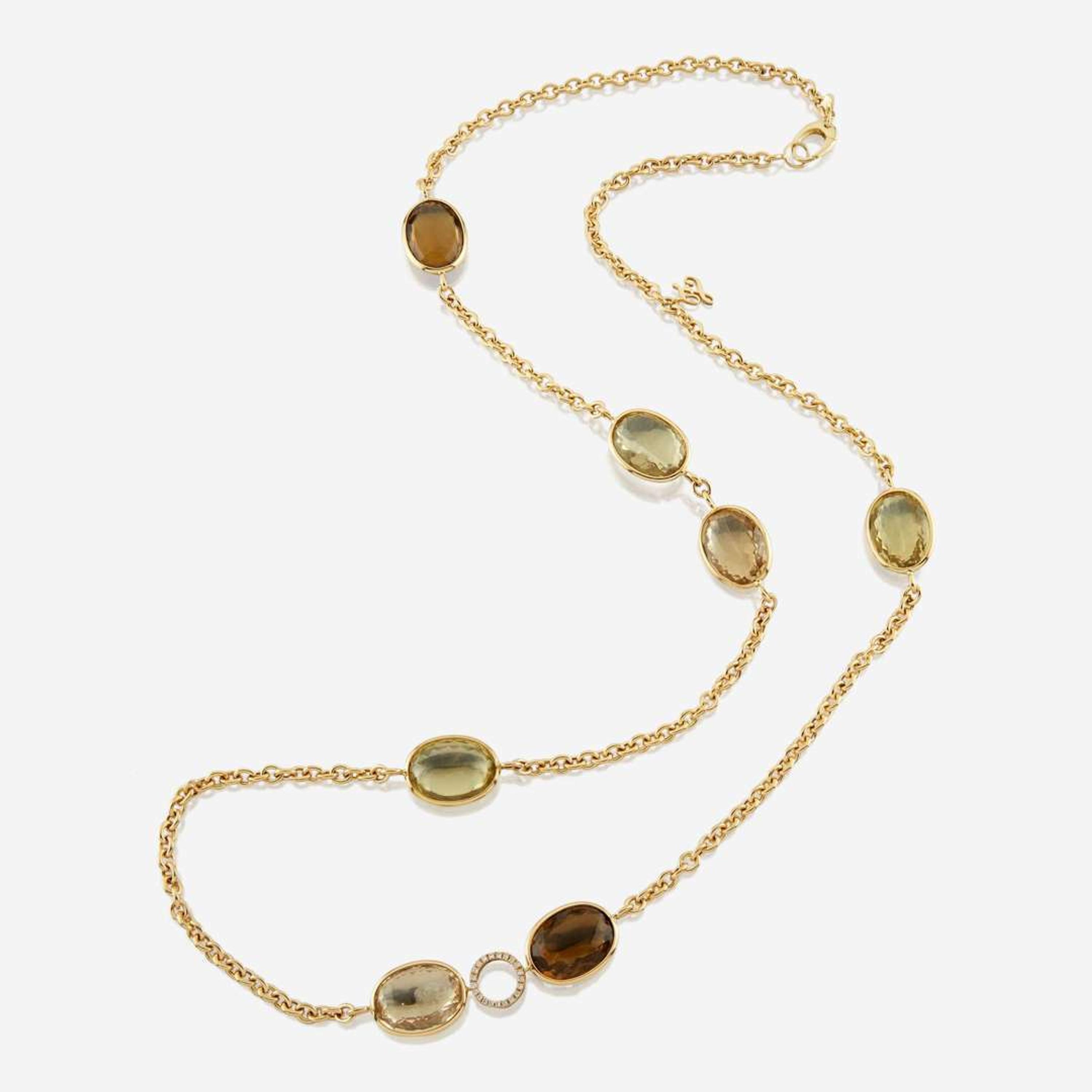 A citrine, diamond, and gold necklace, Zoccai