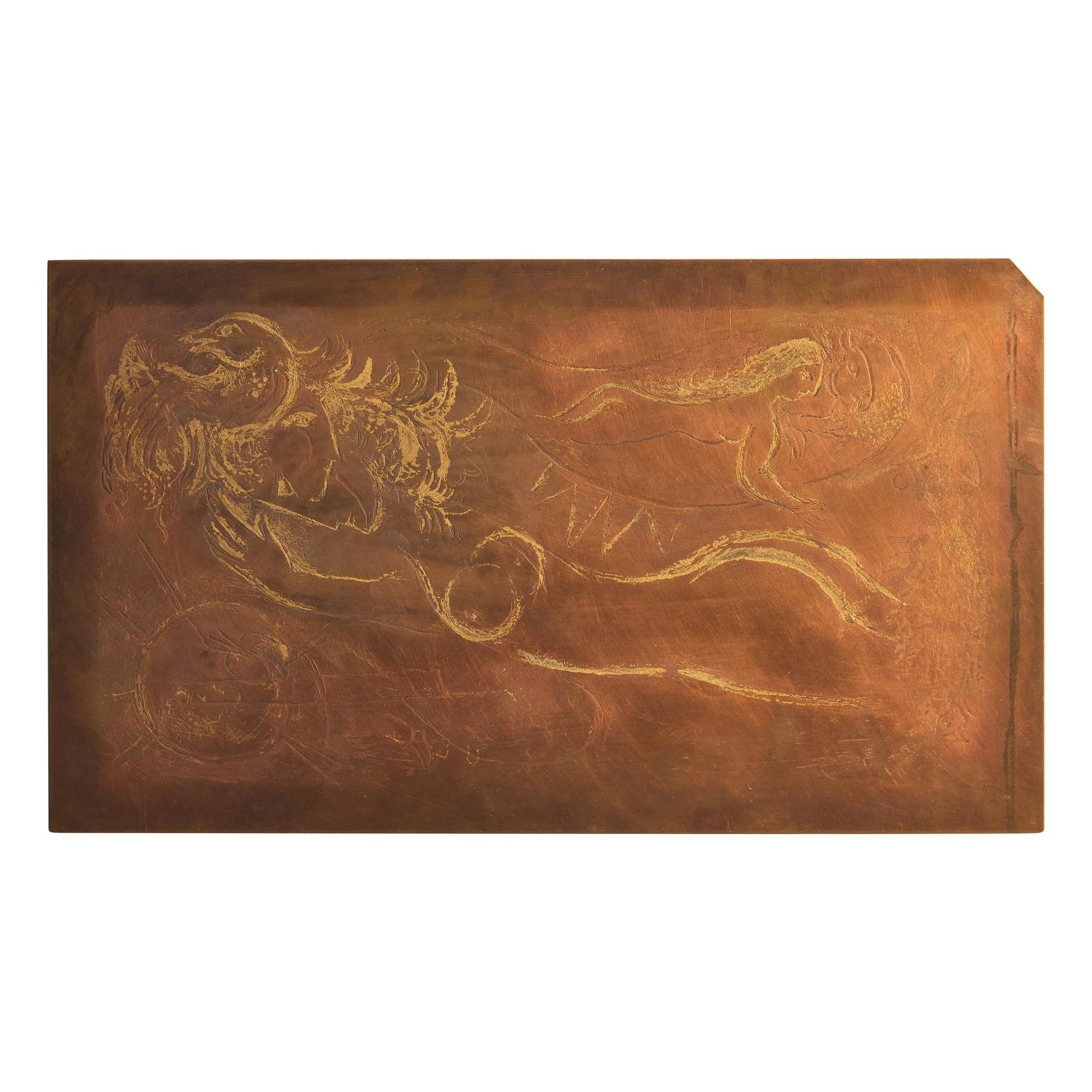 Marc Chagall (Belarusian/French, 1887–1985) — Untitled (plate for L'amoureuse) 1954-55