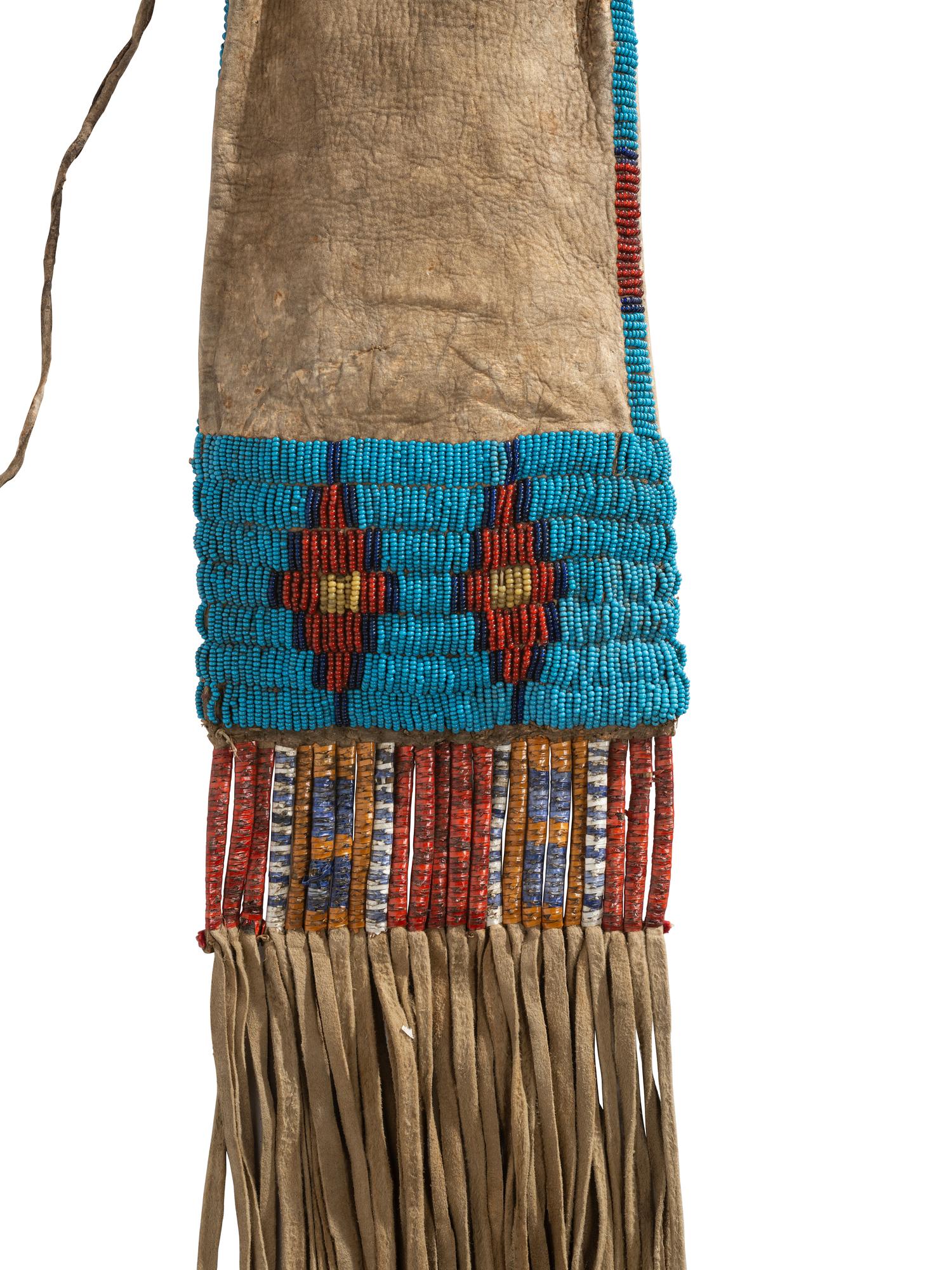 Sioux Beaded Hide Tobacco Bag