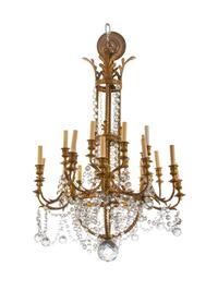 A French Gilt Bronze and Glass Chandelier