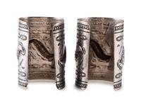 Pair of Navajo Stamped Ingot Cuff Bracelets