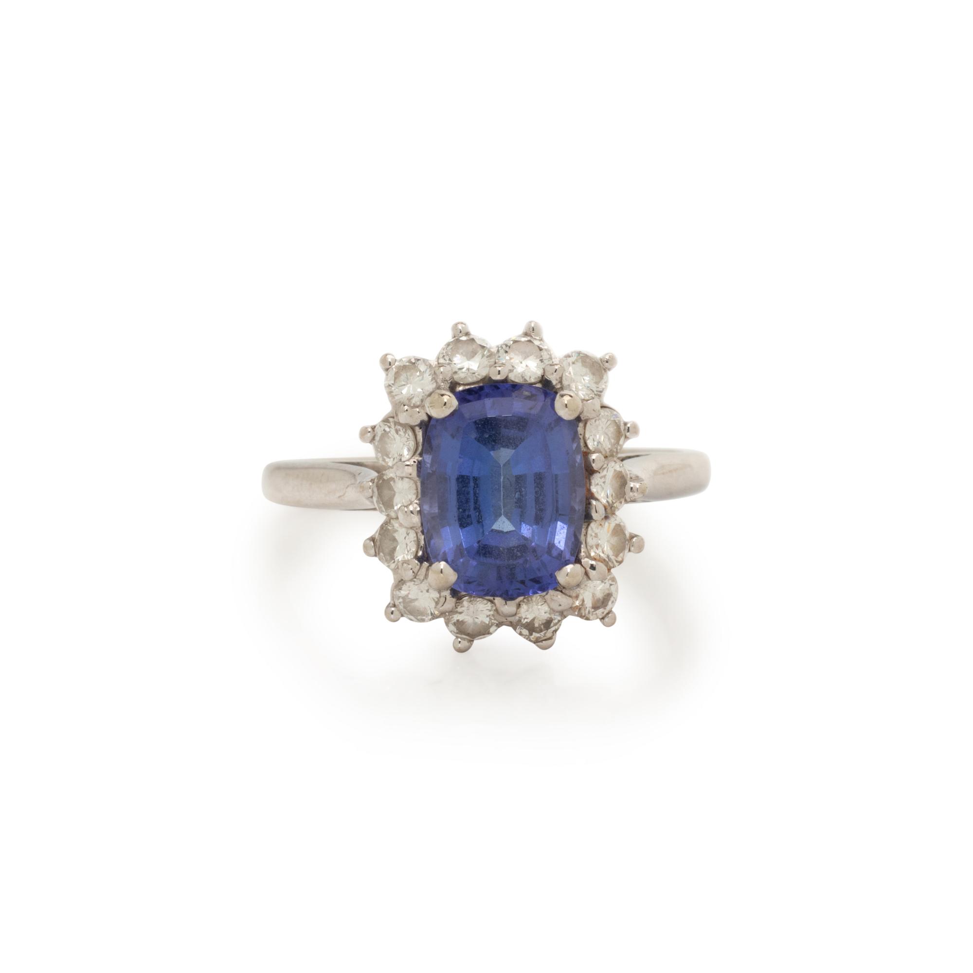 TANZANITE AND DIAMOND RING