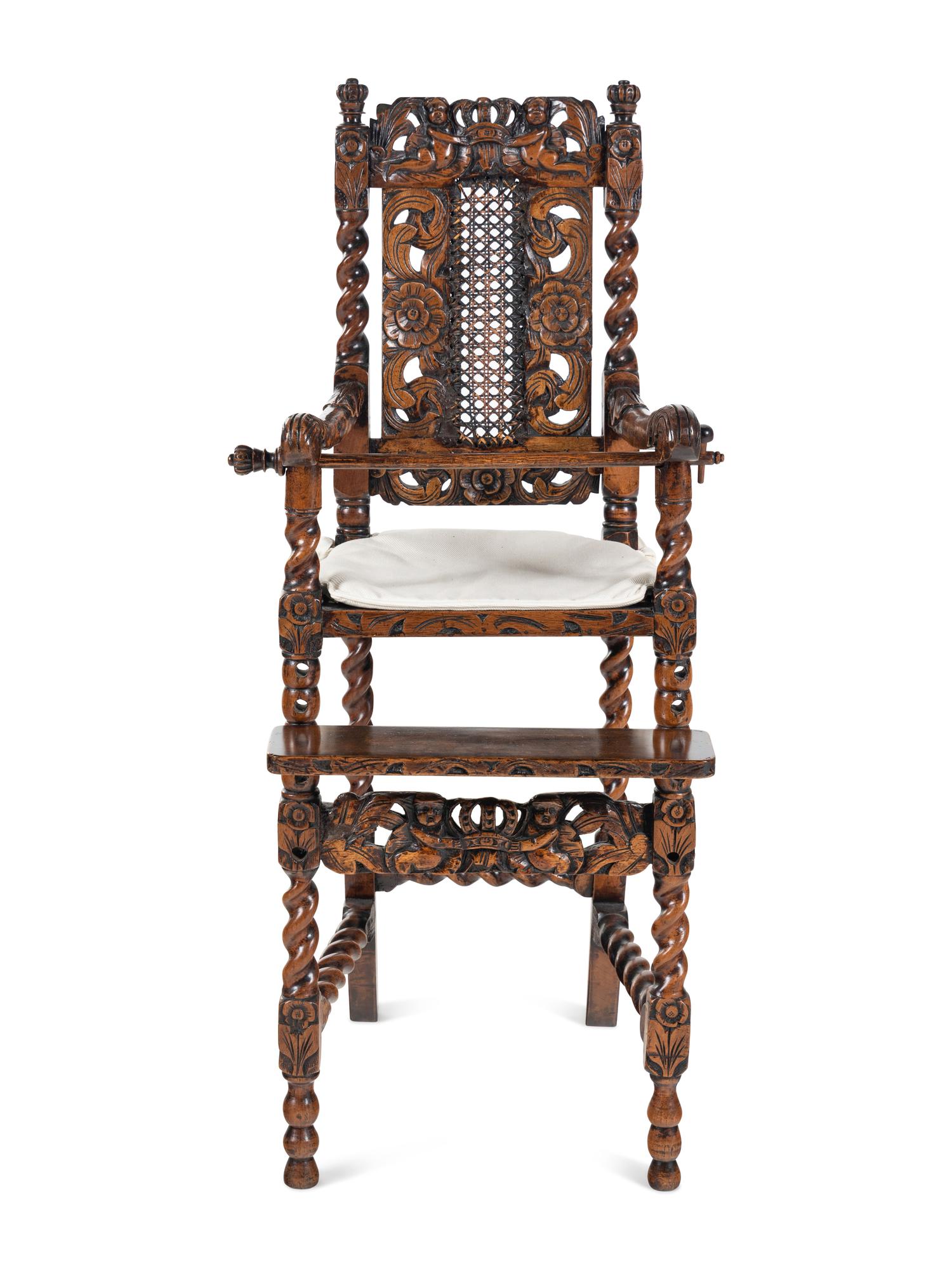 A William and Mary Walnut Highchair