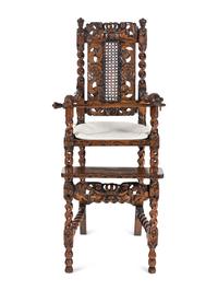 A William and Mary Walnut Highchair