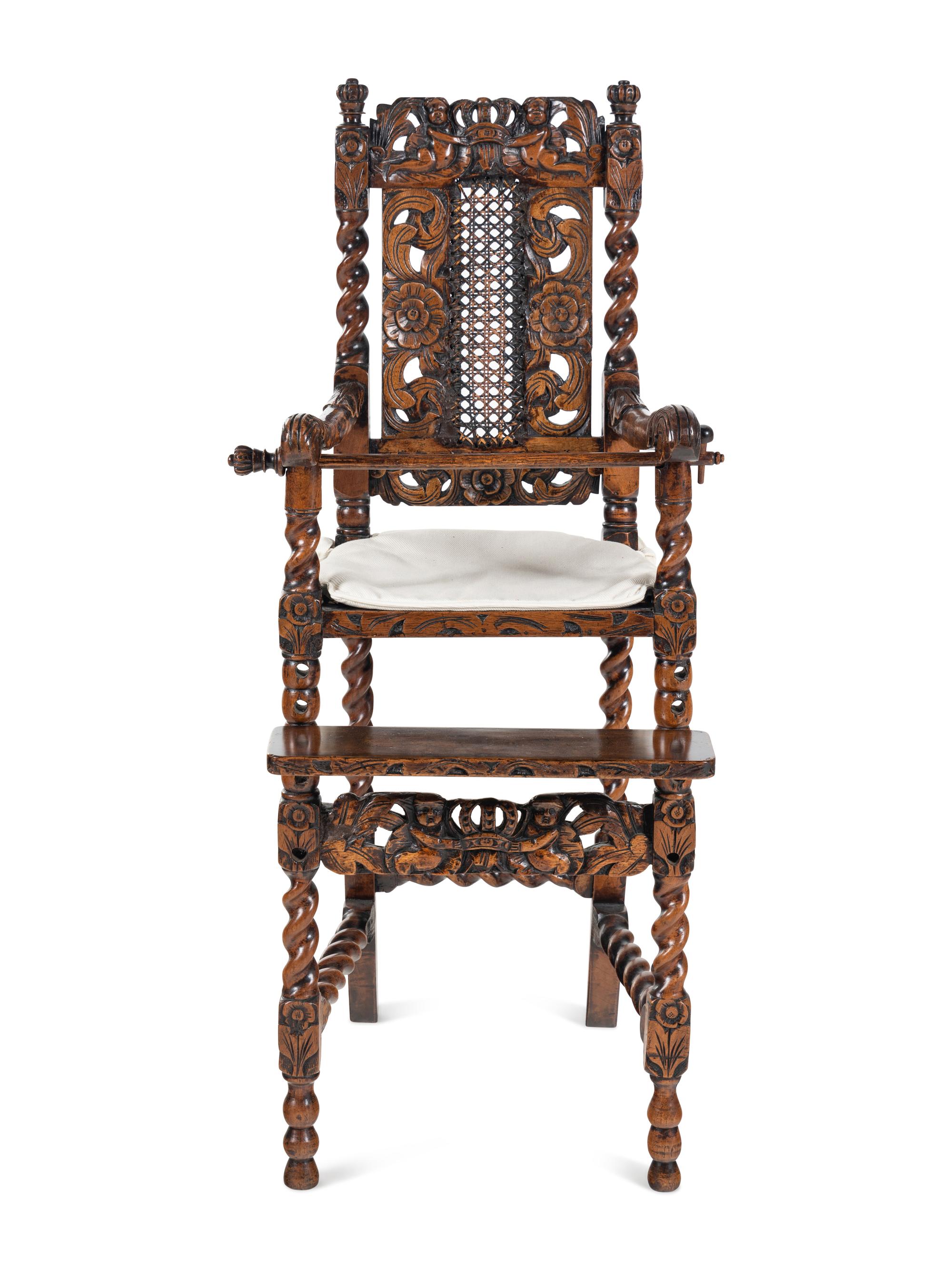 A William and Mary Walnut Highchair