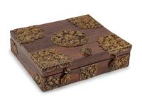 A Continental Gilt Metal Mounted Rosewood Table Casket
