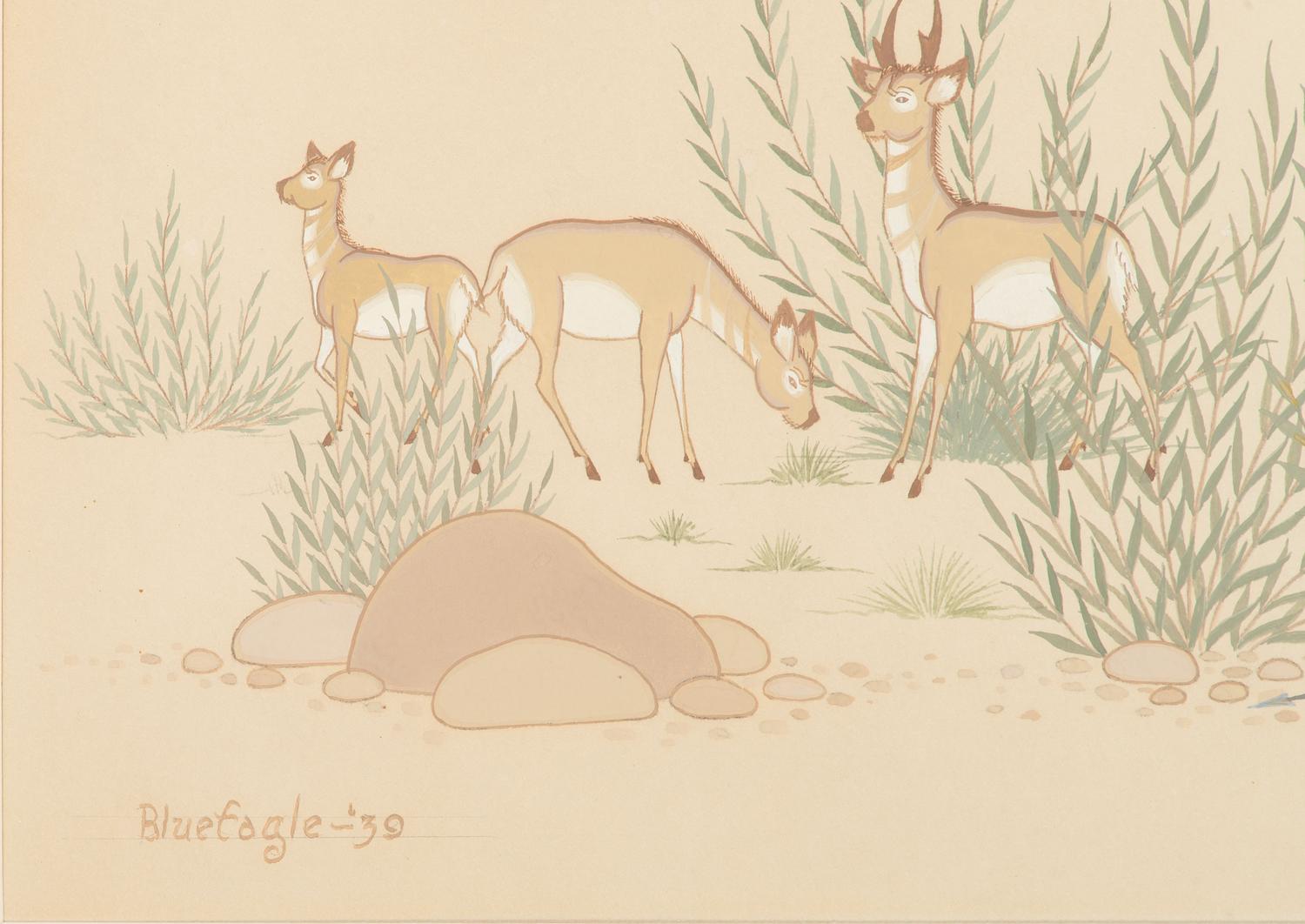untitled, deer hunting scene