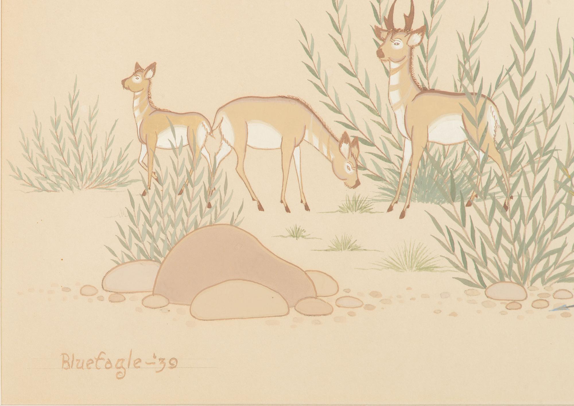 untitled, deer hunting scene