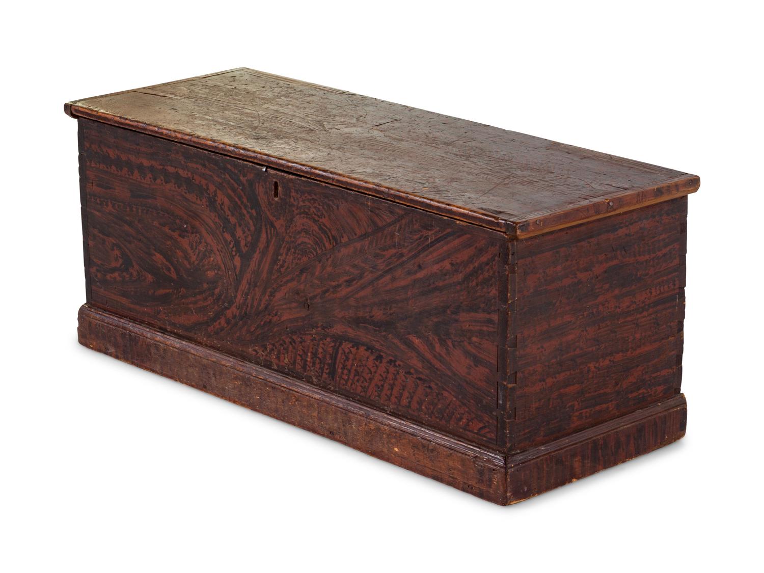 A Federal Grain-Painted Pine Blanket Chest