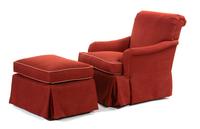 Contemporary Upholstered Club Chair and Ottoman