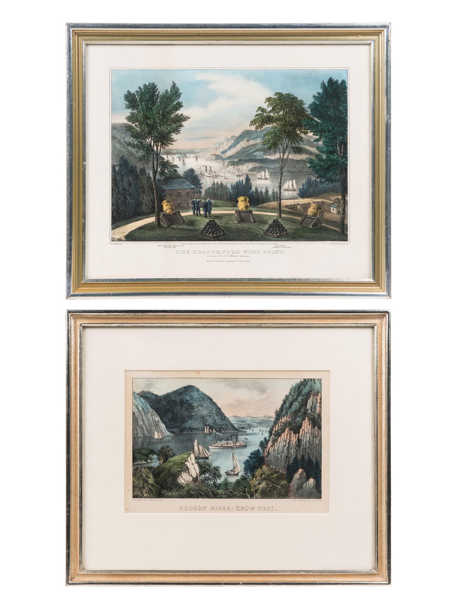[HUDSON RIVER] -- CURRIER and IVES, publishers The Hudson, From West Point. Grounds of the U. S. Military Academy, 1862. (G.3216) -- Hudson River-Crow Nest, n.d. (G.3222)