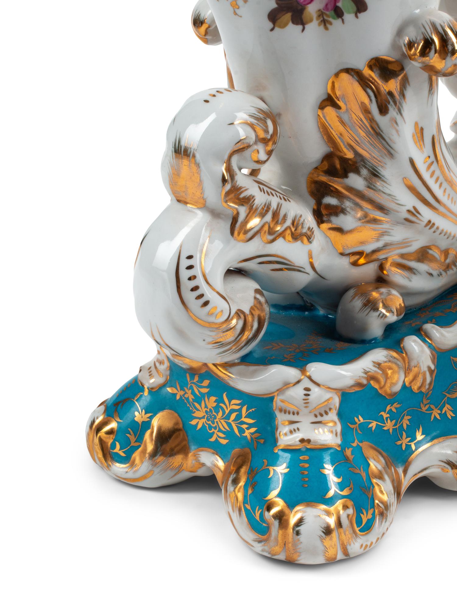 A Pair of Sèvres Style Porcelain Cornucopia Vases