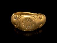 A Roman Gold Finger Ring with Latin Inscription