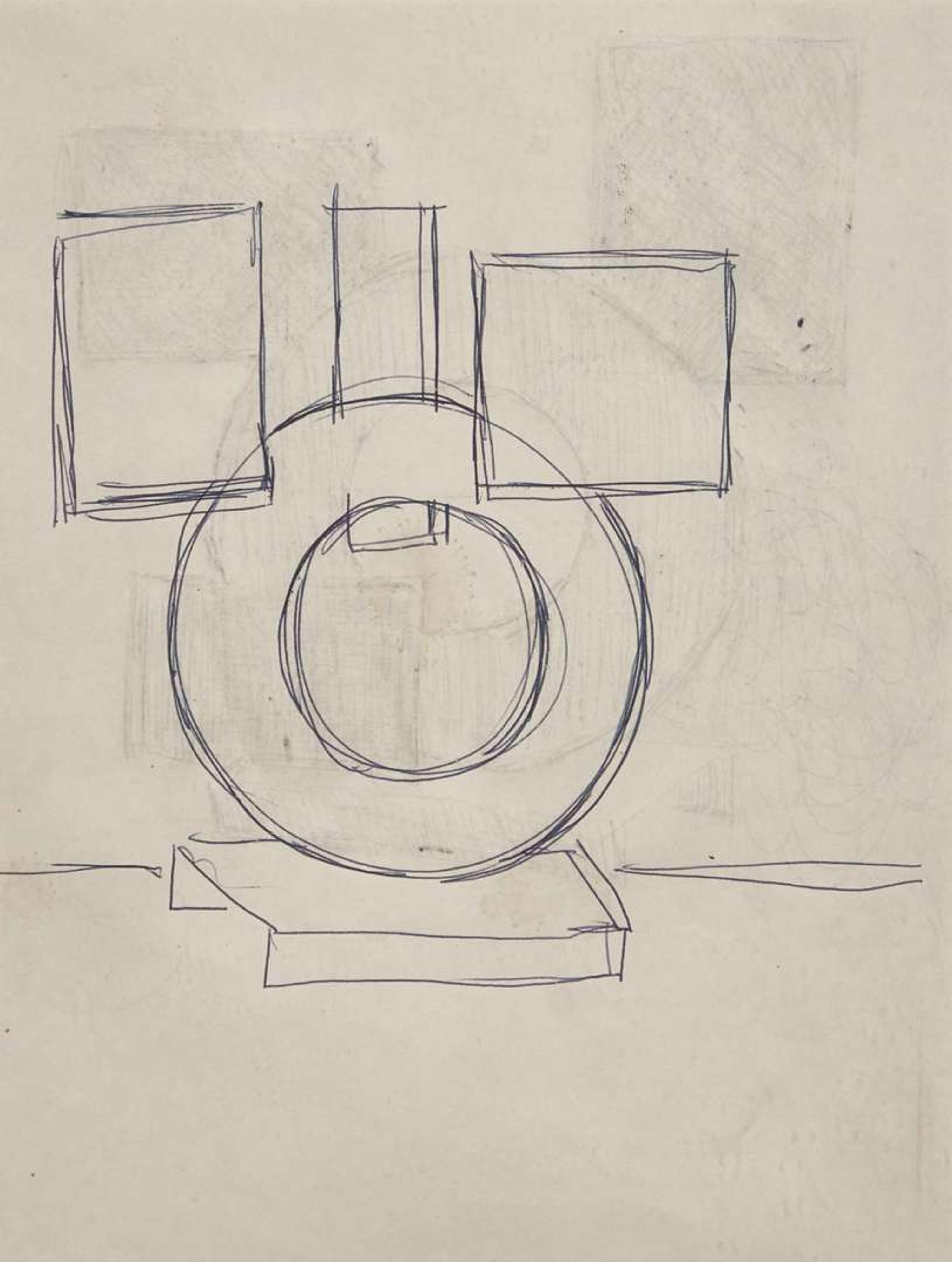 David Smith (American, 1906-1965) - Circle Study: Two-Sided Drawing (Study for Sculpture)
