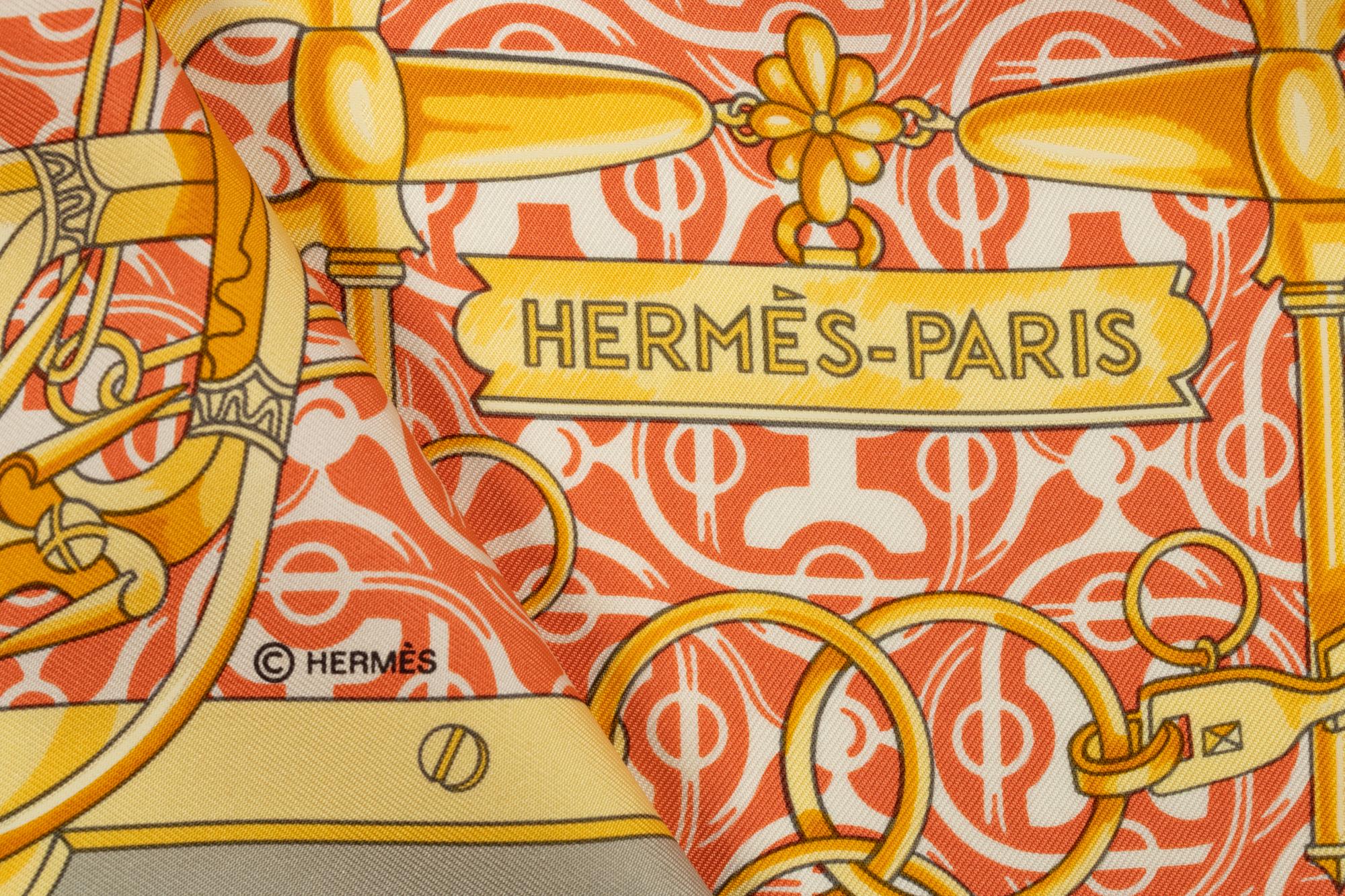 Three Designer Silk Scarves: Two Hermès & One Celine