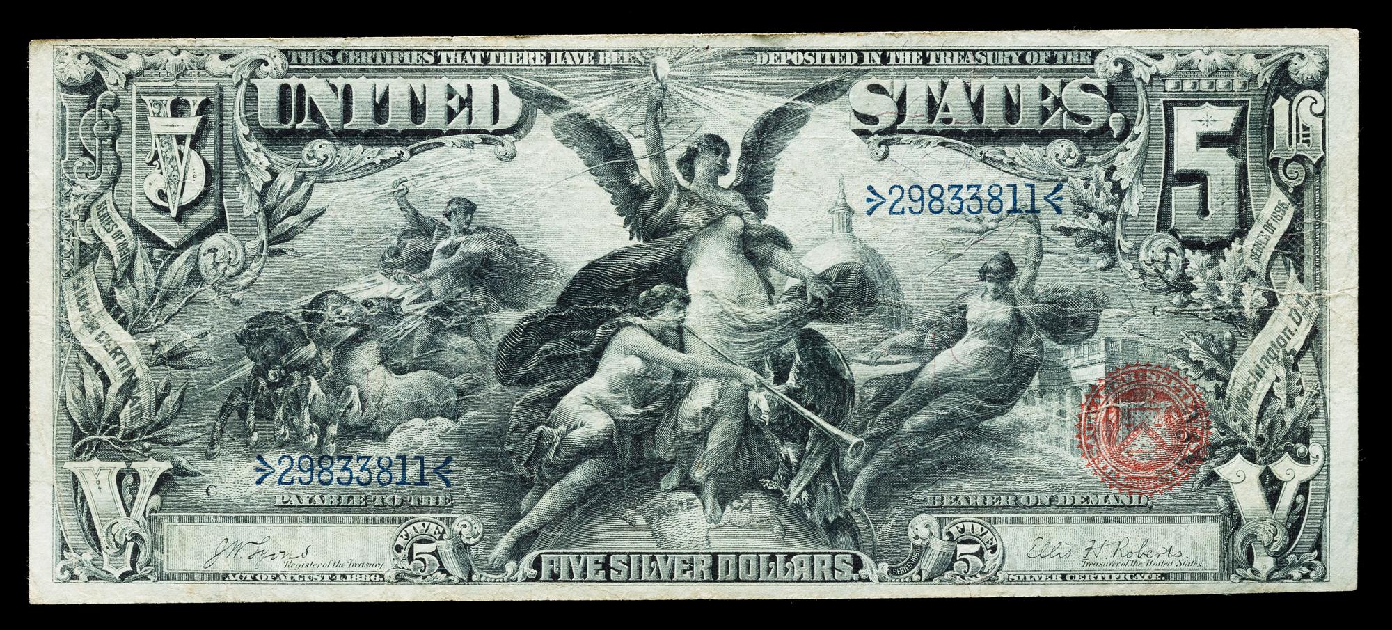 A United States 1896 Educational $5 Silver Certificate