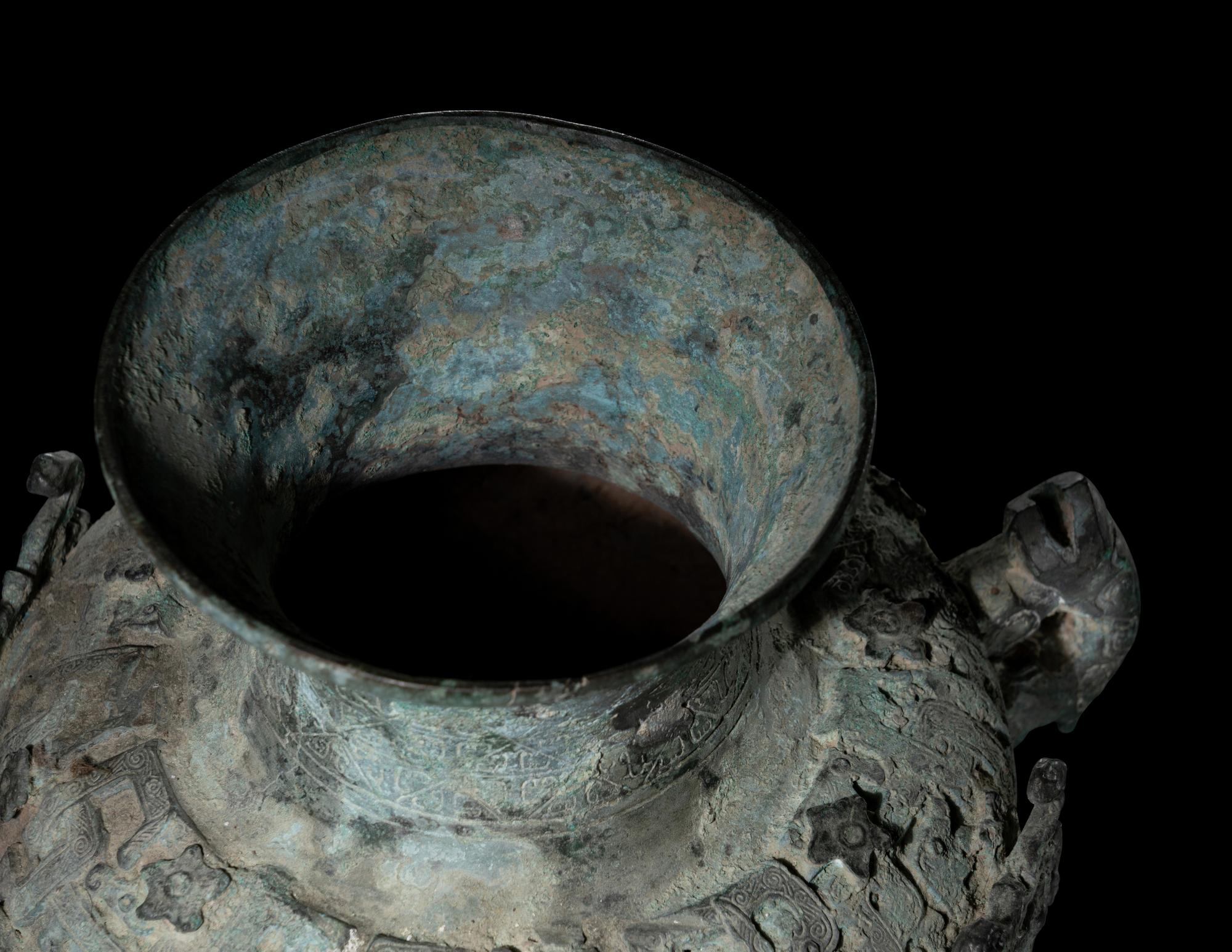 A Chinese Archaistic Style Bronze Hu Vessel