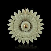 A Celadon Jade Gold Mounted Pendant