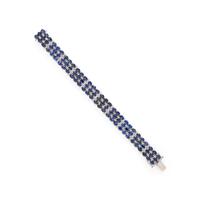 SAPPHIRE, DIAMOND, COLORED DIAMOND, AND WHITE GOLD BRACELET