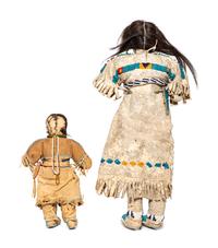 Plains Beaded Hide Dolls