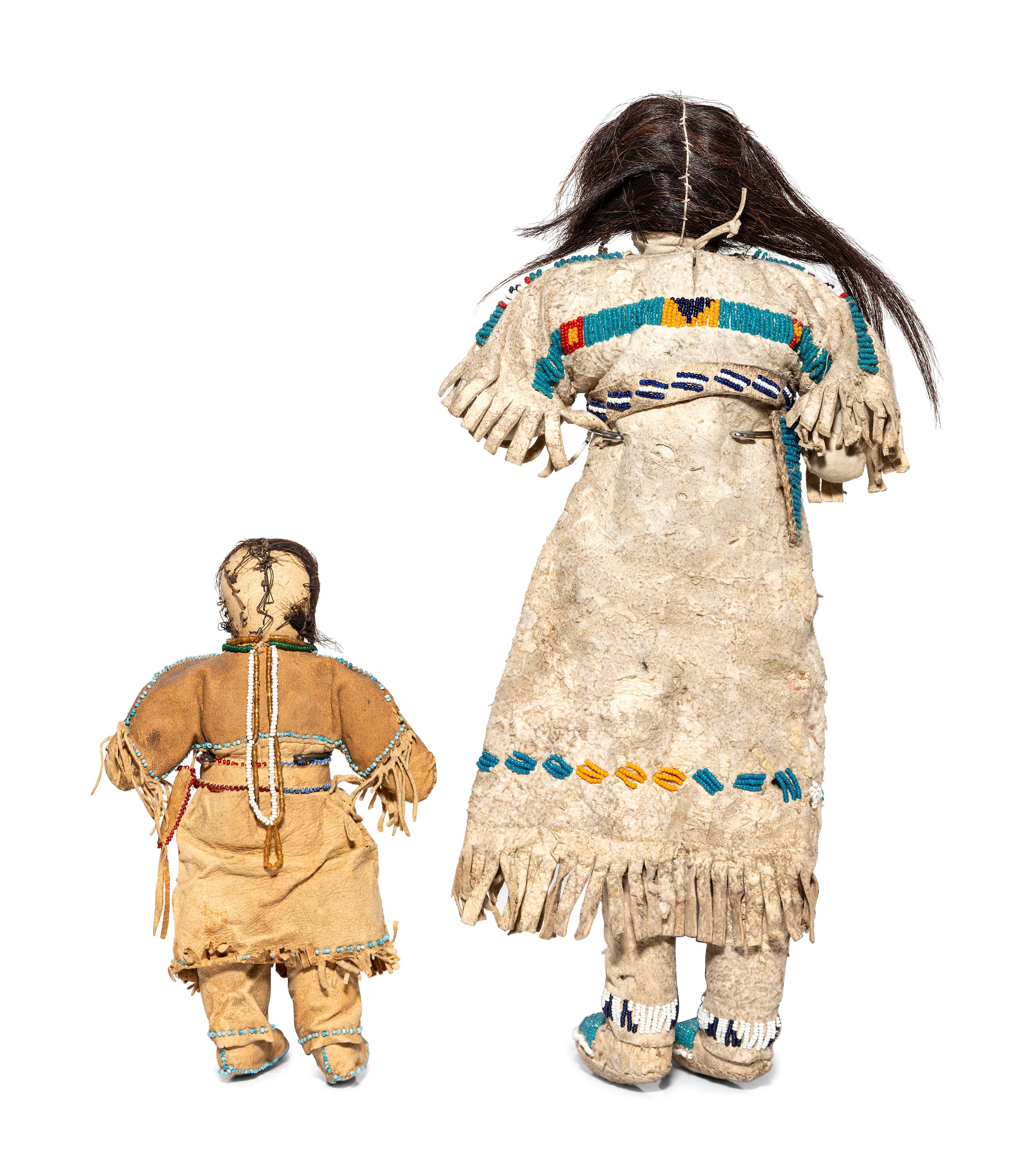 Plains Beaded Hide Dolls