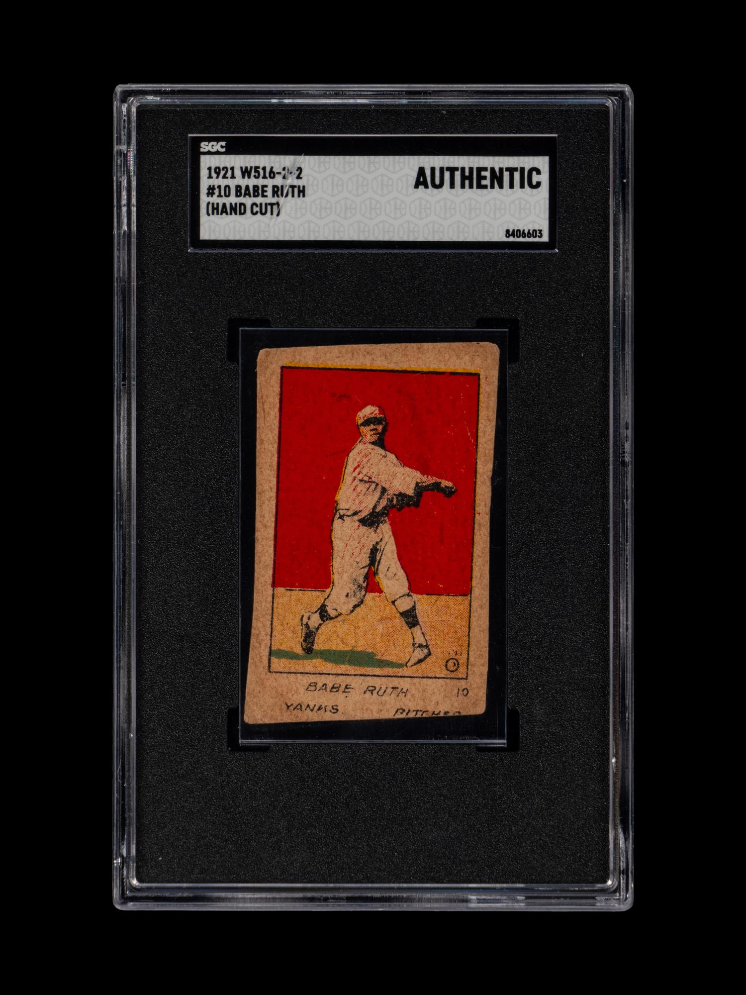 A 1921 W516 2-2 No. 10 Babe Ruth Baseball Card (SGC Authentic)