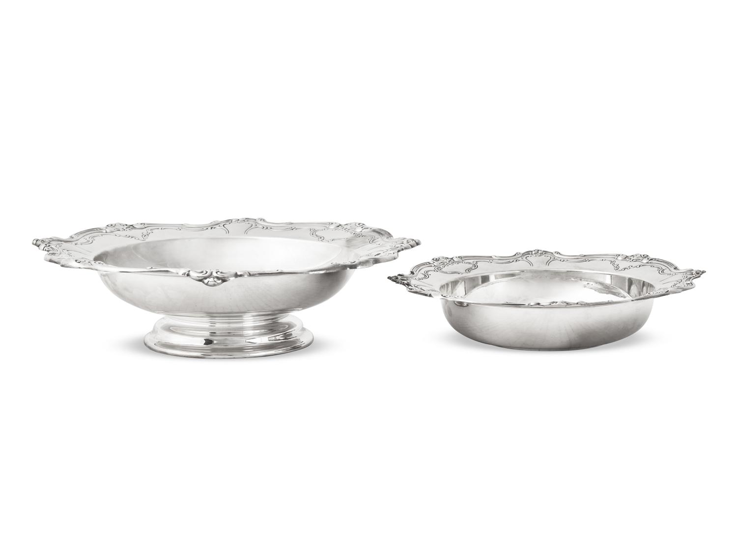 Two American Silver Repoussé Bowls