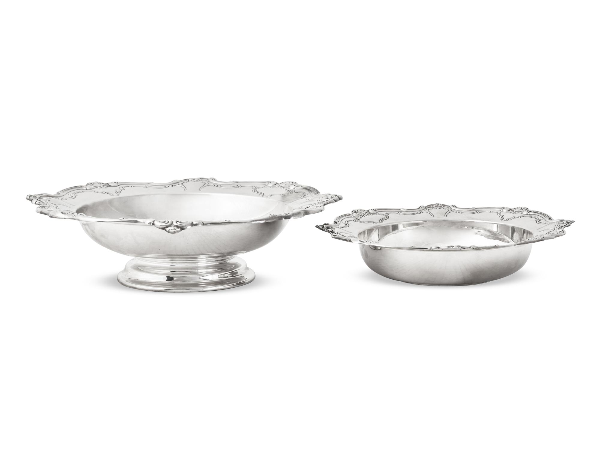 Two American Silver Repoussé Bowls