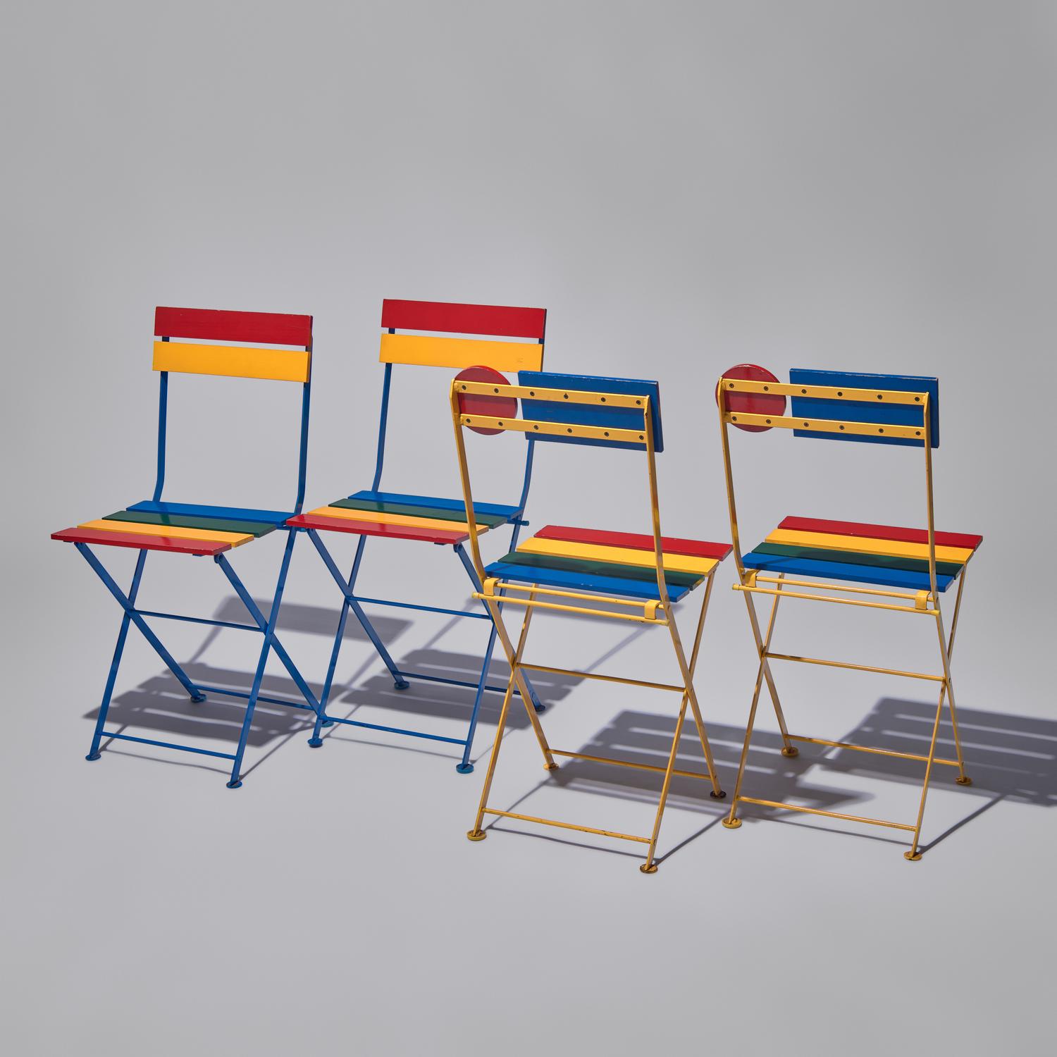 Set of 4 Bistro chairs for Fermob, France, 1985