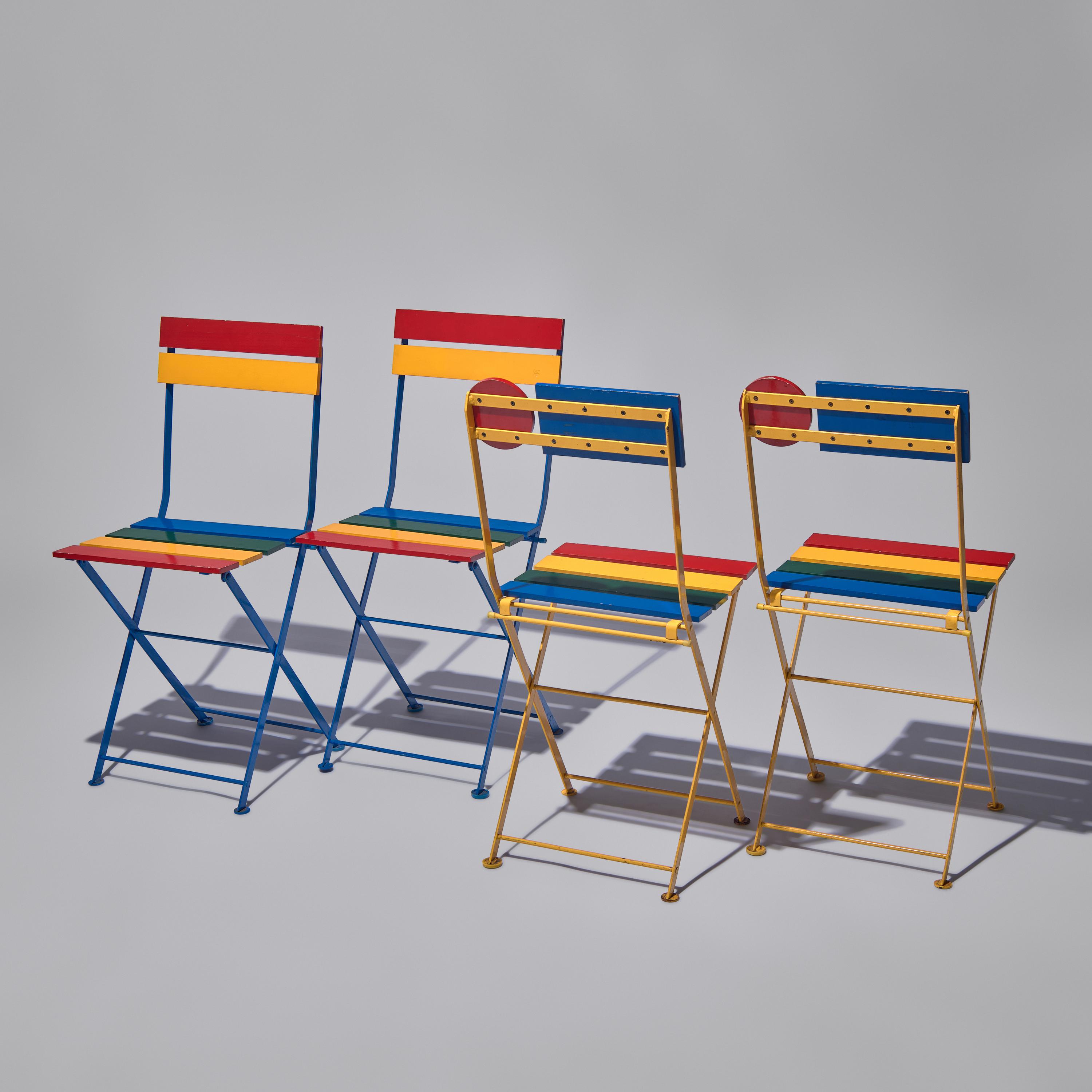 Set of 4 Bistro chairs for Fermob, France, 1985