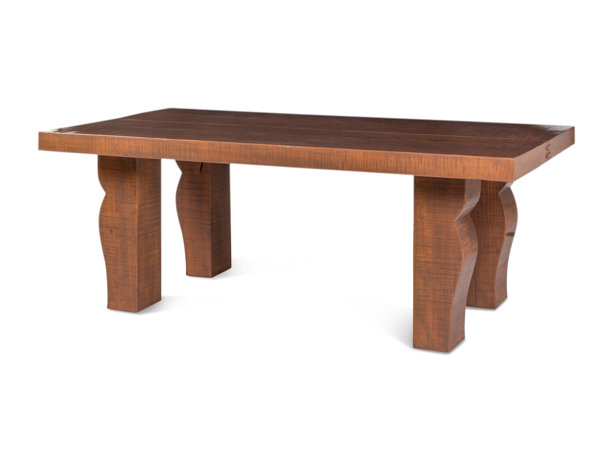 A Contemporary Hardwood Dining Table
