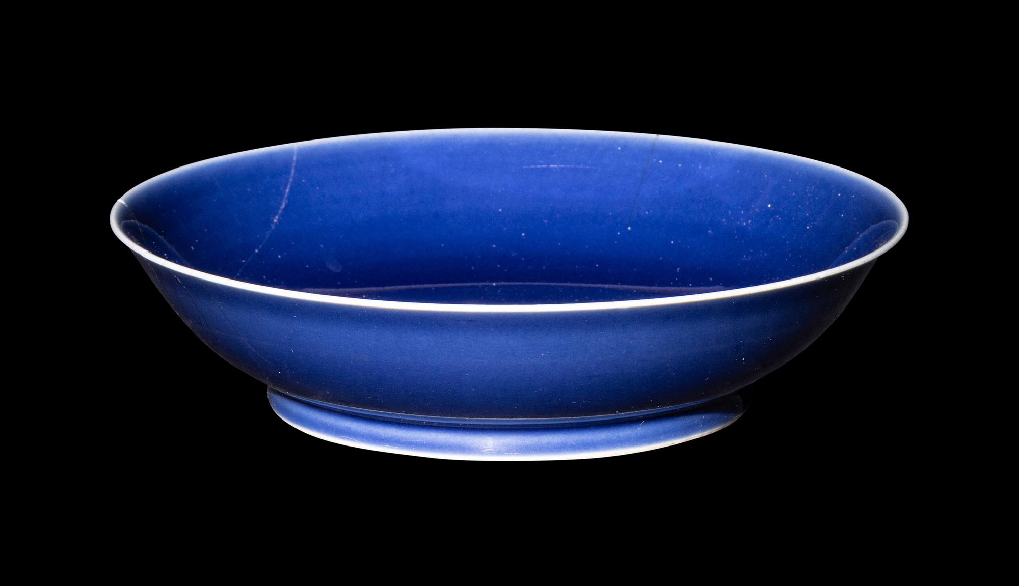 A Chinese Blue Glazed Porcelain Plate