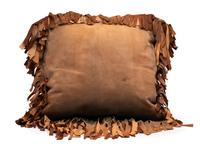 A Pair of California Arts and Crafts Painted and Appliqued Leather Pillows